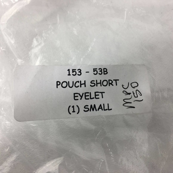 Male Power #153-53B Eyelet Detail Pouch Short, Men's Size S - White - Picture 5 of 5